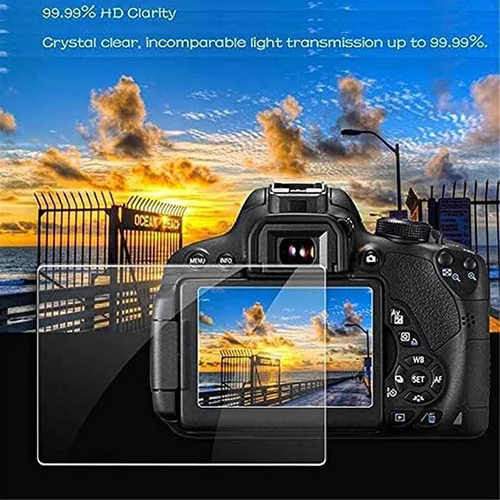 Vista 3 de PCTC Paquete de 3 protectores de pantalla para cámara digital Nikon D5300 D5500 D5600 Vidrio templado de 0.012 in, dureza 9H, antihuellas