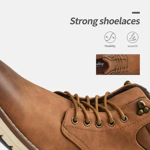 Vista 3 de Vostey Botas de senderismo impermeables para hombre, botas chukka casuales para hombres