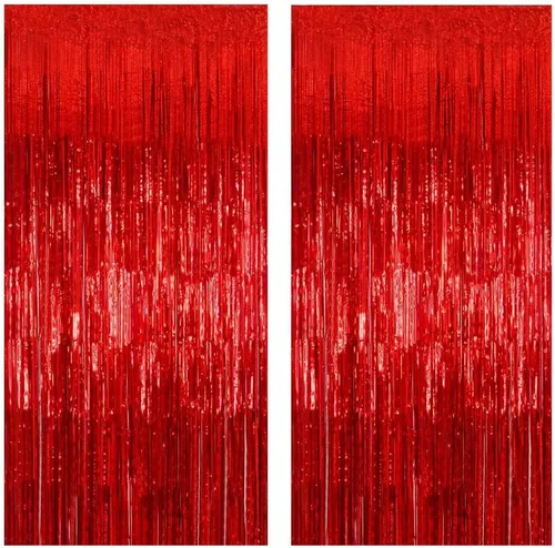Vista 12 de MORANTI Cortinas de flecos de papel de oropel metálico iridiscente negro brillante de 3.28 pies x 6.56 pies para decoración de fiestas, fotos, telón