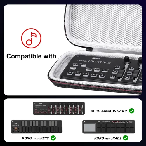Vista 2 de LTGEM - Funda compatible con KORG nanoKONTROL2/nanoKEY2/nanoPAD2/nanoSERIES2 Slim-Line USB Control Surface/teclado/MIDI Pads, bolsa