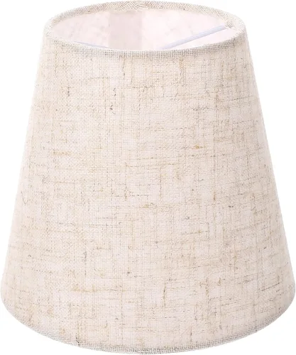 Vista 10 de CALLARON Lámpara pequeña de tela con clip para lámpara de mesa de pared (beige) Pantalla de tela para luz de mesa