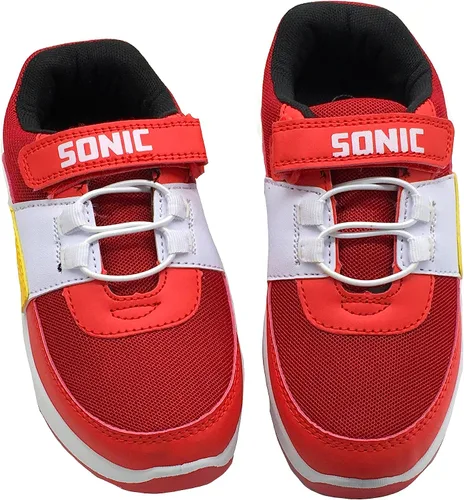 Vista 5 de Sonic The Hedgehog, Zapatillas bajas para niños y niñas, con luces intermitentes, color rojo, talla 9-4