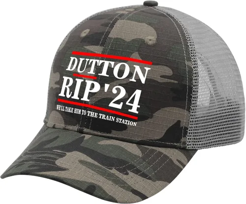 Vista 2 de devor Gorras Dutton Rip 2024 con texto en inglés "We 'll Take Em to The Train Station Baseball Gorras para hombre, divertido sombrero ajustable