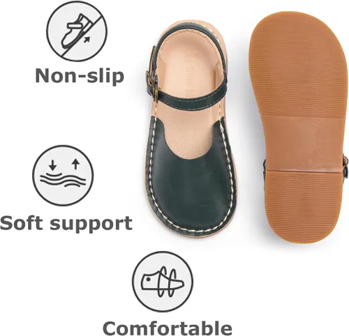 Vista 15 de THEE BRON Sandalias cómodas para niñas, zapatos para niños, sandalias rellenas