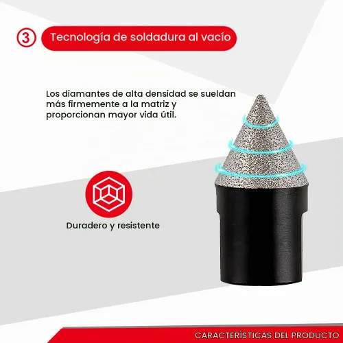 Vista 4 de DT-DIATOOL Brocas biseladas de diamante - Broca de corona de diamante de 4/5 pulgadas x 5/8"-11 rosca para agrandar, recortar, dar forma a agujeros