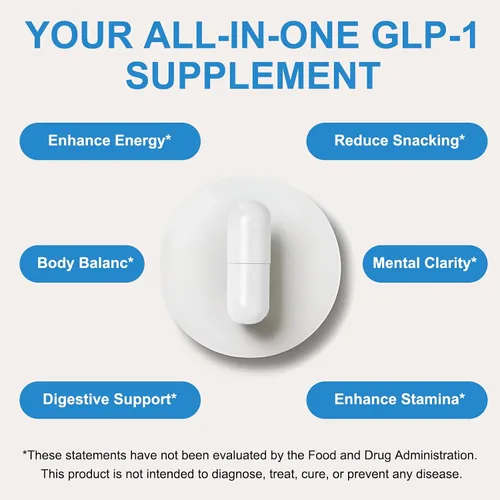 Vista 3 de Suplemento GLP-1 - Múltiples prebióticos y probióticos para el apetito y el apoyo metabólico, GLP1 Activate Natural Formula - 90 cápsulas