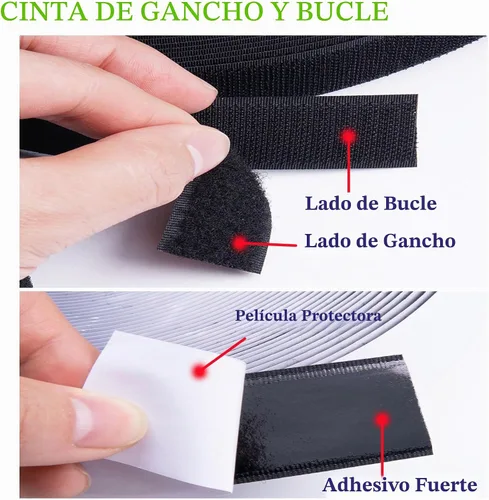 Vista 4 de 1 pulgada x 33 pies de cinta adhesiva de gancho y bucle, tiras de gancho y bucle de nylon multiusos resistentes, rollos de cinta adhesiva