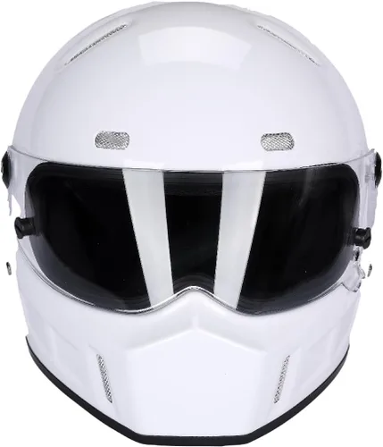 Vista 10 de CRG - Casco de motocross de cara completa para motocicleta de calle, de fibra de vidrio, certificado por DOT, casco de tamaño extra grande Negro