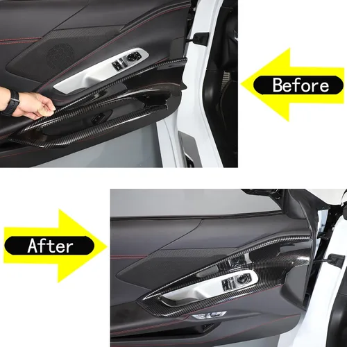 Vista 7 de Sekhyna Cubierta interior de la manija de la puerta del automóvil compatible con Chevrolet Corvette C8 Stingray 2020-2024 ABS 2020-2024, 2 piezas