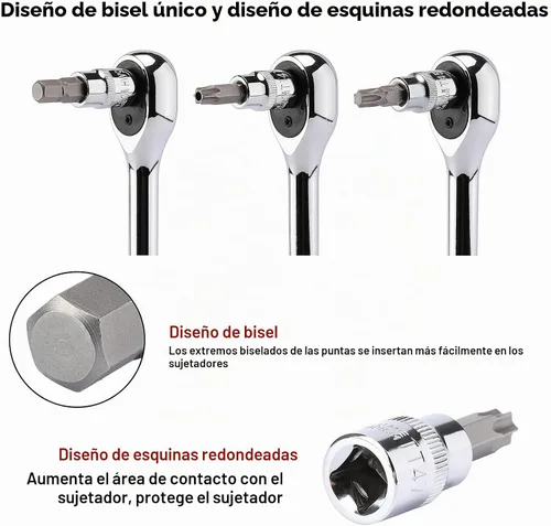 Vista 4 de CASOMAN Juego de llaves de vaso de 107 piezas, 1/4", 3/8" y 1/2", torx/hexagonal a prueba de manipulaciones Torx/hexagonal/extremo de bola