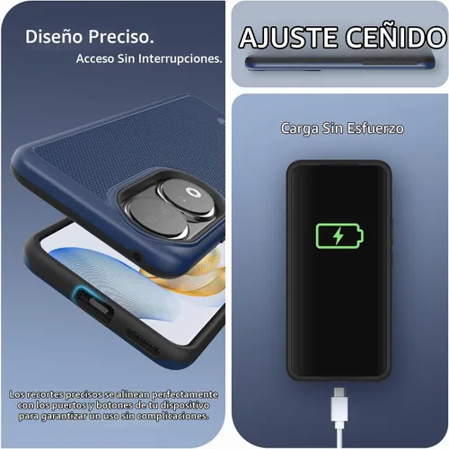 Vista 6 de TUDIA DualShield Grip - Funda protectora compatible con Honor 90, de doble capa, a prueba de golpes, delgada, de grado militar, antideslizante, Azul