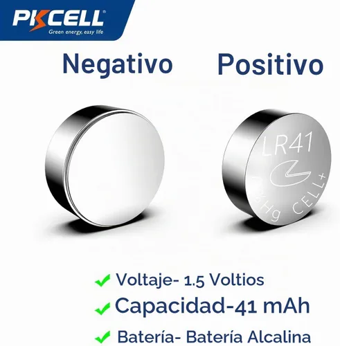 Vista 2 de PKCELL Batería AG3 1.5V LR41 392 384 192 Botón de célula alcalina para termómetro digital - 5