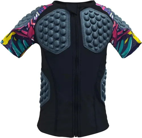 Vista 6 de Padded Compression Shirt for Kids YouthBoys Girls Padded Football Protective Shirts for Ski Paintball Baseball Rugby Hockey Soccer Skating