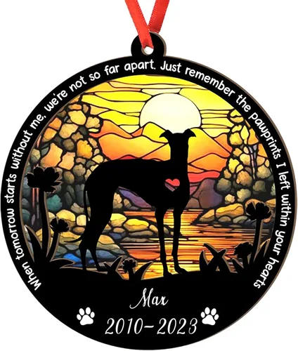 Vista 66 de Adorno personalizado para atrapasoles de sabueso afgano, adorno de Navidad de sabueso afgano – Regalo para perro amante, sabueso afgano