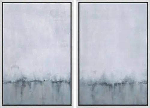 Vista 109 de MUDECOR Lienzo enmarcado para pared, bosque brumoso, reflejos, paisaje tranquilo, ilustraciones modernas, arte decorativo, bohemio, tranquilo/zen