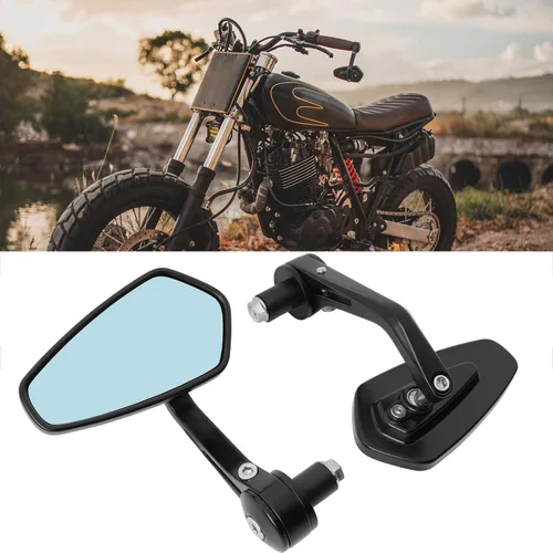 Vista 7 de Espejos universales negros para motocicleta, espejos laterales de barra compatibles con Honda, Scooter, Suzuki, Yamaha, Kawasaki, Victory, Harley