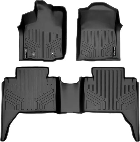 Vista 14 de SMARTLINER Juego de tapetes de piso de primera fila para Toyota Tacoma 2005-2011