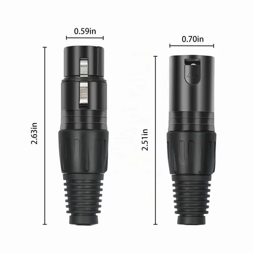 Vista 5 de Paquete de 10 conectores XLR, 5 pares XLR de 3 pines macho/hembra, conector de cable de micrófono de audio, conector de audio, 3 pines XLR, extremos
