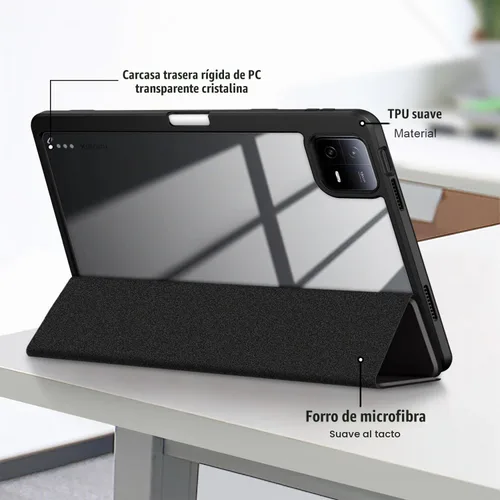 Vista 4 de Funda para Xiaomi Pad 6 de 11 pulgadas, carcasa rígida transparente para Xiaomi Pad Pro 2023, con encendido y apagado automático, no toque
