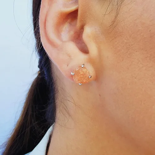 Vista 35 de Juego de joyas de piedras preciosas crudas reales con plata de ley 925 chapada en oro real, collar y aretes de piedra natal, regalo para ella por