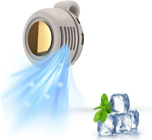 Vista 9 de Drkicsy 3 ventiladores pequeños de cuello con clip de torbellino, ventilador de enfriamiento portátil de 3 velocidades recargables, ventiladores