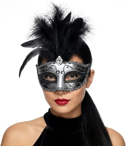 Vista 9 de Crown Display Masquerade Mask, Costume Half Face Masks for Women & Men
