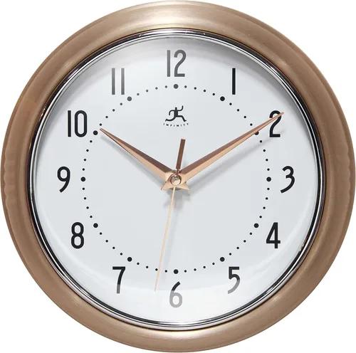 Vista 11 de Infinity Instruments Reloj de pared retro, reloj cuadrado de 9 pulgadas, silencioso sin tictac, moderno de mediados de siglo, reloj de cocina, reloj