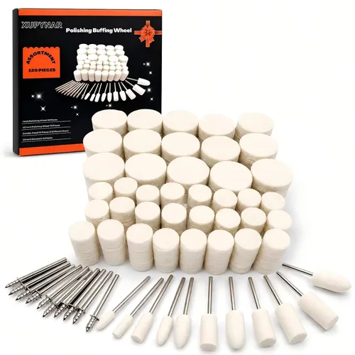 Vista 7 de 100PCS Buffing Wheels Polishing Kit for Dremel, 1/8" Shank Accessories