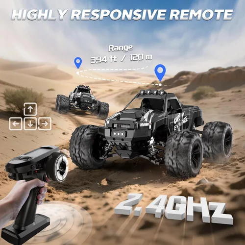 Vista 6 de Evmore 1/16 Coches RC Sin Escobillas para Adultos y Niños, Rápido 34 Mph, Coche RC Eléctrico 4WD de Alta Velocidad, Camión RC de Control Remoto Todo