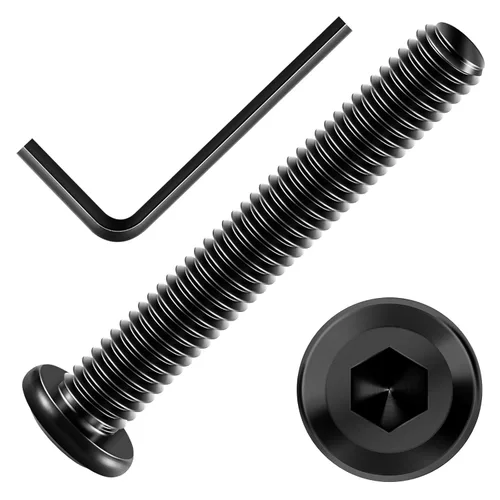 Vista 50 de Mywish M5 x 8mm 20 piezas de tornillos de cabeza plana con rosca hexagonal, pernos de acero inoxidable 304 para muebles con rosca completa, óxido