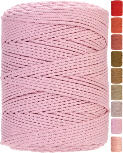 Vista 9 de Cuerda de macramé de 2 mm x 349 metros de cuerda de algodón natural para macramé, cuerda de macramé de color, cuerda de algodón suave, suministros