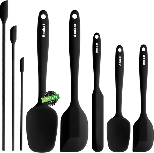 Vista 16 de Anaeat Juego de 4 espátulas de silicona - Diseño sin costuras de una sola pieza - Espátulas de goma antiadherentes para rallador de cocina