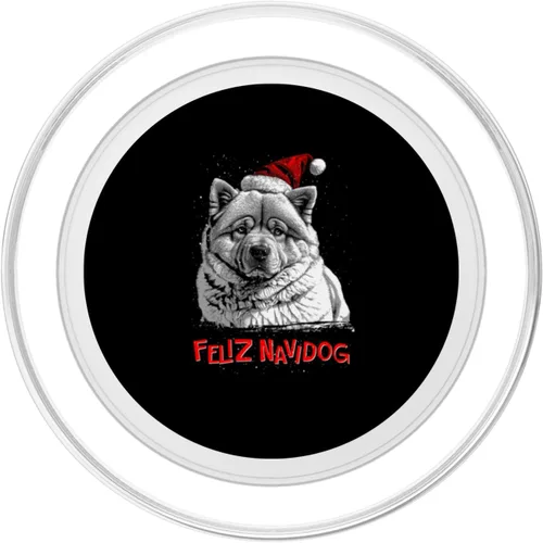 Vista 2 de Chow Chow Santa Claus Hat Merry Christmas Dog X-Mas Dogs PopSockets MagSafe PopGrip for iPhone