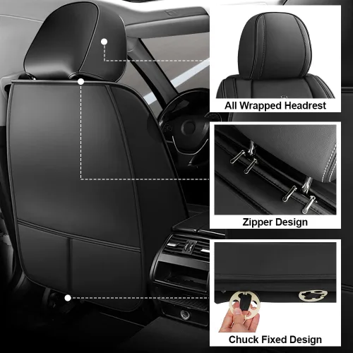 Vista 3 de Fundas de Asientos Compatibles con Toyota Corolla 2015-2026 Funda de Asiento de Automóvil de Cuero, Elegante Impermeable Transpirable Fácil