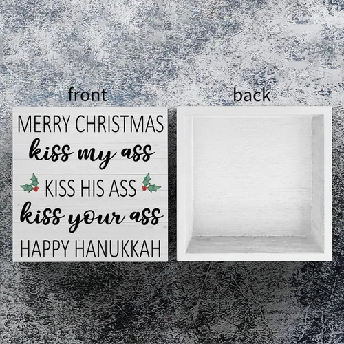 Vista 3 de Decoraciones de Navidad, letrero de Feliz Navidad, decoración de Navidad, letrero de feliz Hanukkah, decoraciones de Navidad, accesorios