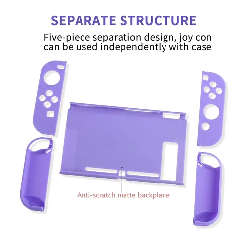 Vista 4 de FANPL Funda para Nintendo Switch, carcasa rígida linda funda protectora para Switch y controlador Joy Con con 2 empuñaduras de pulgar de flores