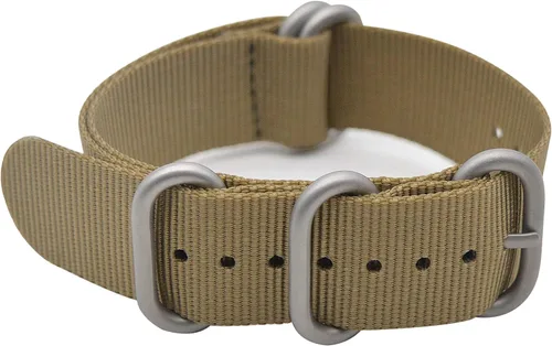 Vista 19 de ArtStyle Correa para reloj, de nylon, colorida, con hebilla pulida resistente. Verde Armada (ArmyGreen)