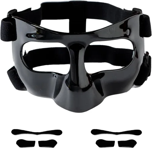 Vista 6 de Protector de nariz para nariz rota, béisbol, sóftbol, baloncesto, máscara facial ajustable con acolchado protector de nariz que protege la nariz