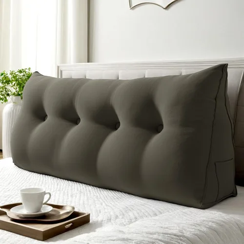 Vista 32 de WOWMAX Almohada ergonómica para cabecero para cama de tamaño matrimonial, almohadas tapizadas multifuncionales para cabecero, tableros portátiles