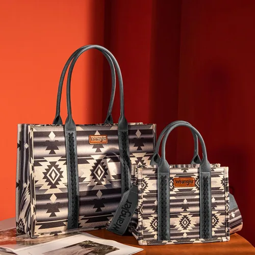Vista 2 de Wrangler Aztec Tote Bag for Women Boho Shoulder Purses and Handbags