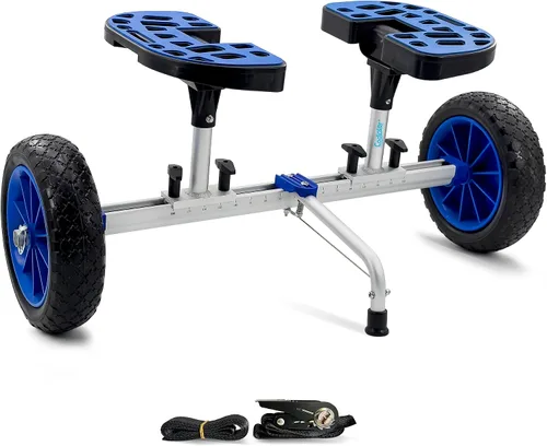 Vista 8 de Carrito de kayak, carrito de kayak de alta resistencia, ruedas de carretilla de canoa para paddleboard, kayaks, transporte SUP