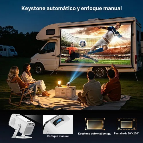 Vista 6 de Mini proyector con WiFi y Bluetooth, proyector portátil 4K 1080P soporte