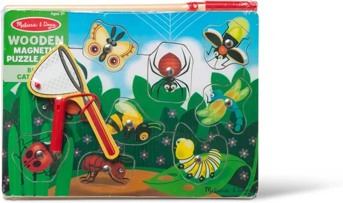 Vista 6 de Melissa & Doug Juego de rompecabezas de madera magnética: pesca y captura de insectos