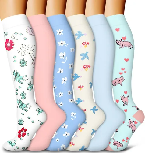 Vista 40 de Bluemaple Paquete de 6 calcetines de compresión de cobre para mujeres y hombres, el mejor apoyo para médicos, correr, enfermería, atletismo