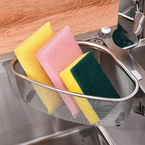 Vista 3 de KitchenFood - Colador para fregadero de basura de cocina, filtro triangular de tres soportes, colador de fregadero, colador multifunción de malla