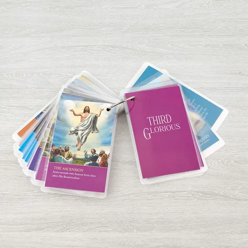 Vista 3 de Needzo Juego de tarjetas de oración católicas laminadas para niños, 4 1/2 pulgadas