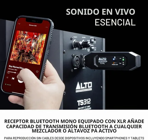 Vista 2 de ALTO Receptor Bluetooth Total 2 XLR Equipado Recargable con Bluetooth para Configuraciones de Mesas de Mezclas de Audio y Sistemas PA Activos