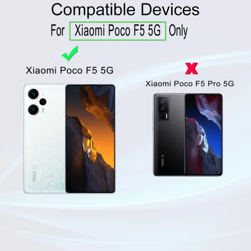 Vista 2 de Ibywind Protector de pantalla para Xiaomi Poco F5 5G (6.67 pulgadas), paquete de 2 + 1 protector de lente de cámara + 1 película trasera, vidrio
