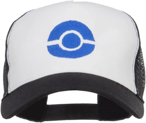 Vista 6 de Ash Ketchum Poke Ball Gorra de malla bordada Blanco rojo