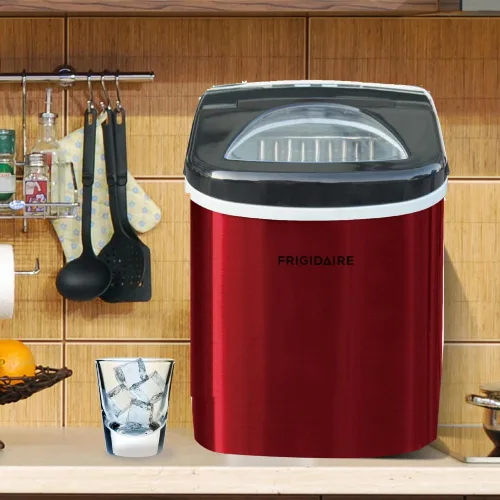 Vista 7 de FRIGIDAIRE RIC117-SSRED - Máquina de hielo de acero inoxidable mediana color rojo S/S